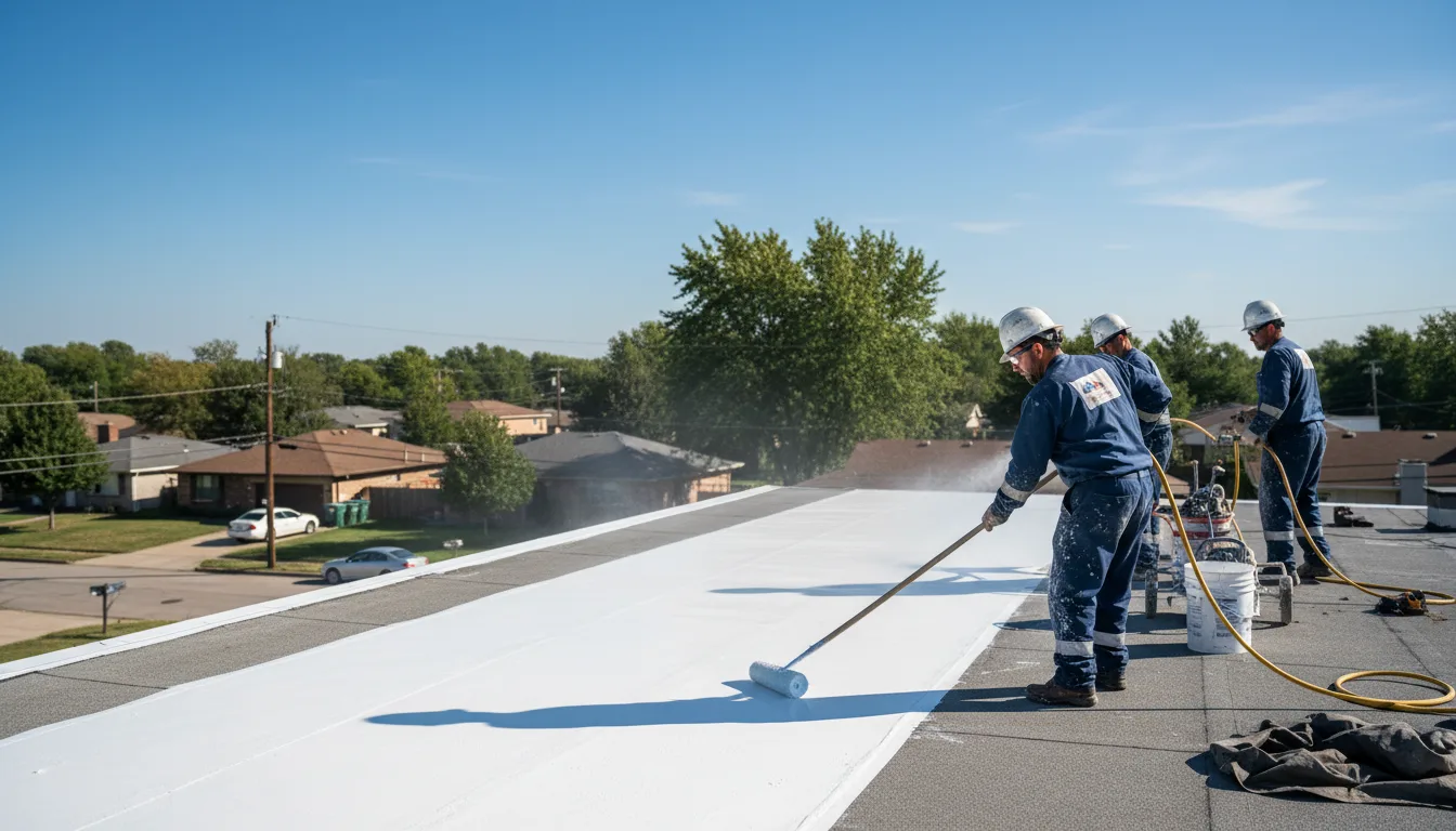 Commercial roof coating in Eakly, OK near me